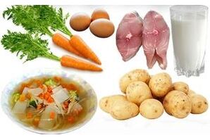 Foods for diet for gastritis of the stomach